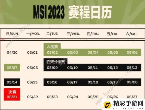 英雄联盟2023MSI赛程表 LOL2023MSI赛事安排一览