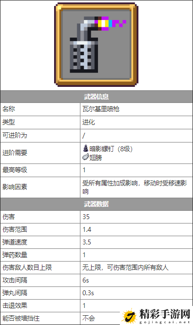 吸血鬼幸存者武器瓦尔基里喷枪介绍